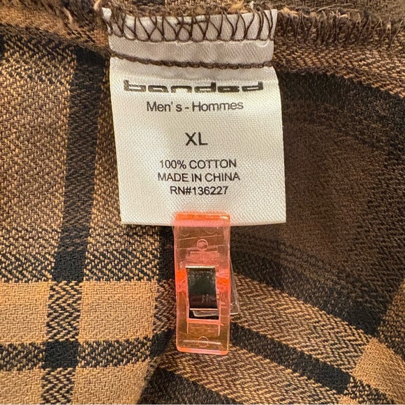 Banded Men’s Everglades Flannel Button Down Shirt Timber Brown Plaid Size XL - Picture 10 of 12